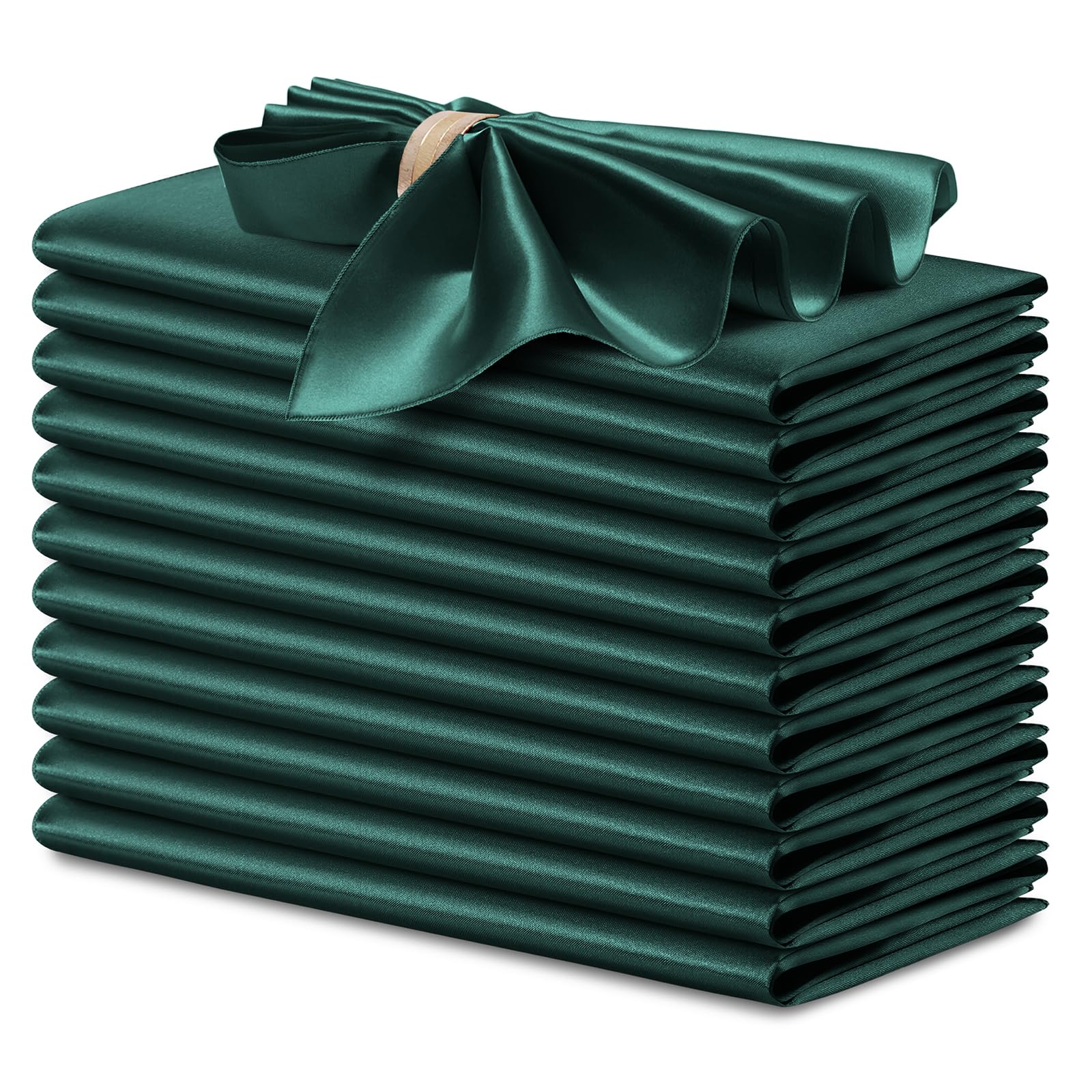 P Pothuiny Lot De 12 Serviettes De Table Carrées En Satin Doux Et