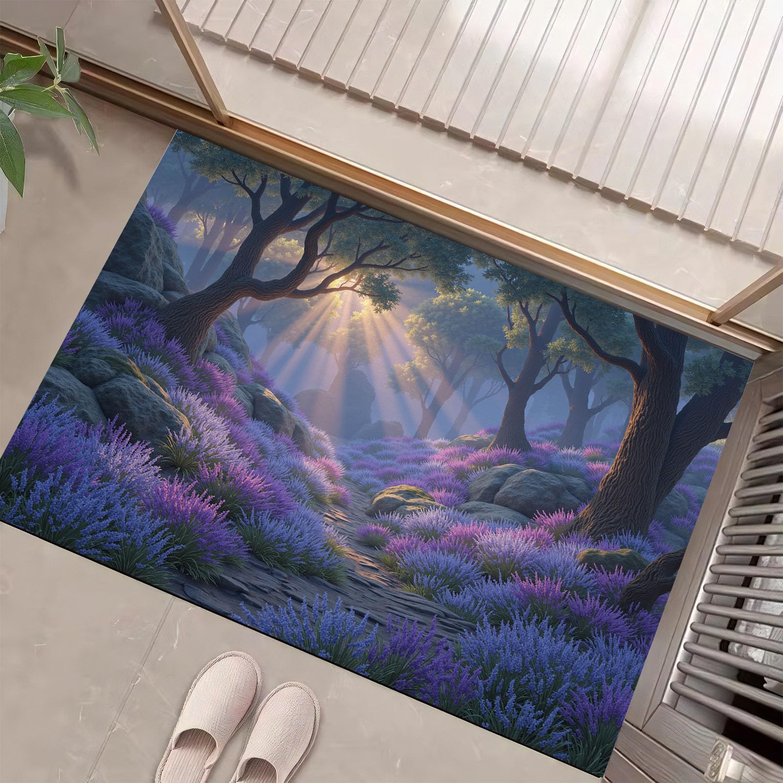 Tapis de jacinthes bois lever soleil pour éveiller vos sens et illuminer votre intérieur