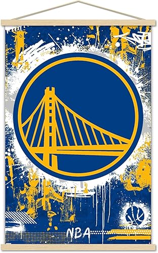 Trends International NBA Golden State Warriors - Póster de pared con logotipo Maximalist 23, 22.37 x 34.00 pulgadas, paquete de impresión y colgador