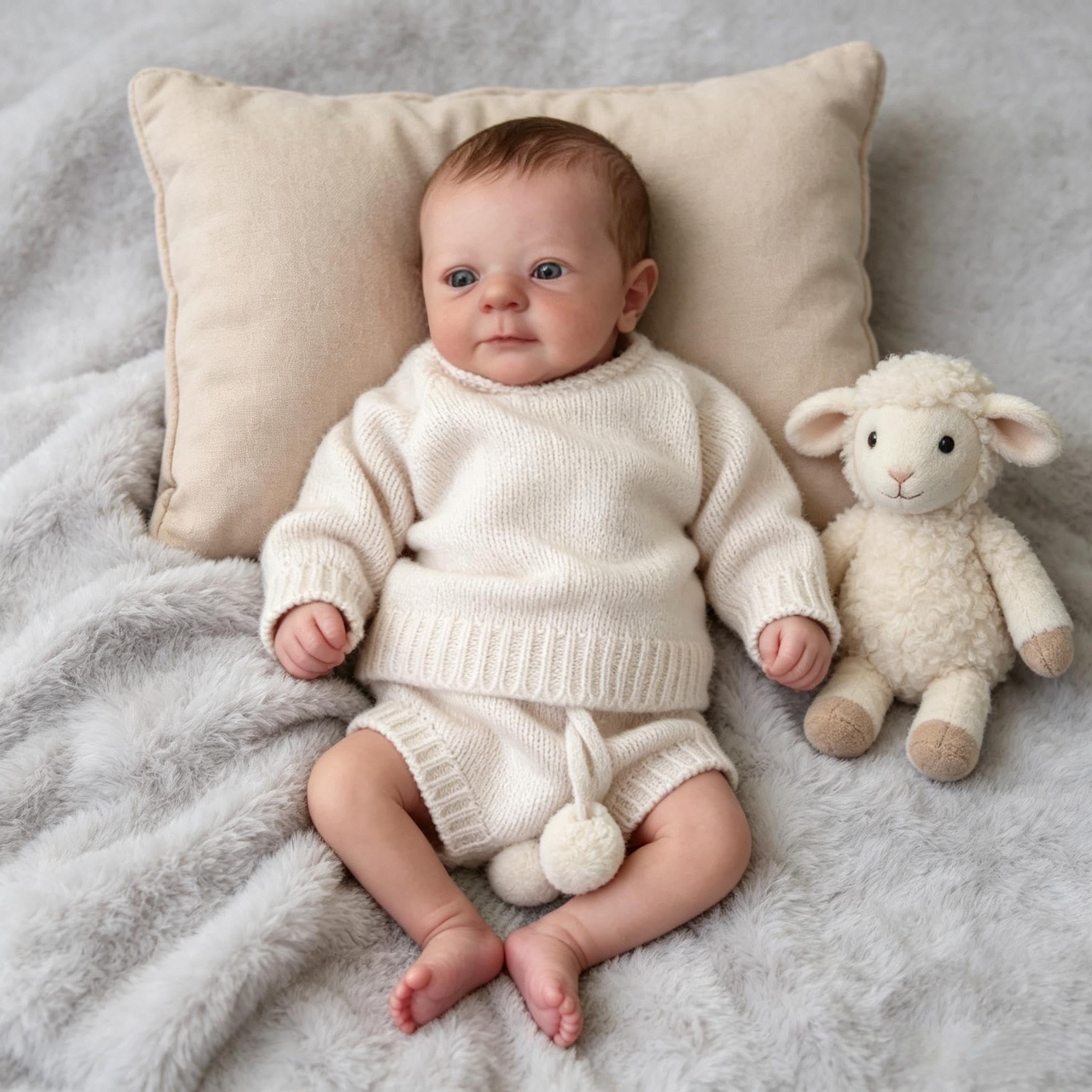 RXDOLL Prawdziwe lalki dla niemowląt, winylowe, na całe ciało, 45 cm, realistyczne, anatomicznie poprawne, dla chłopca, miękki silikon, lalka dla noworodków, z akcesoriami do karmienia, dla dzieci od