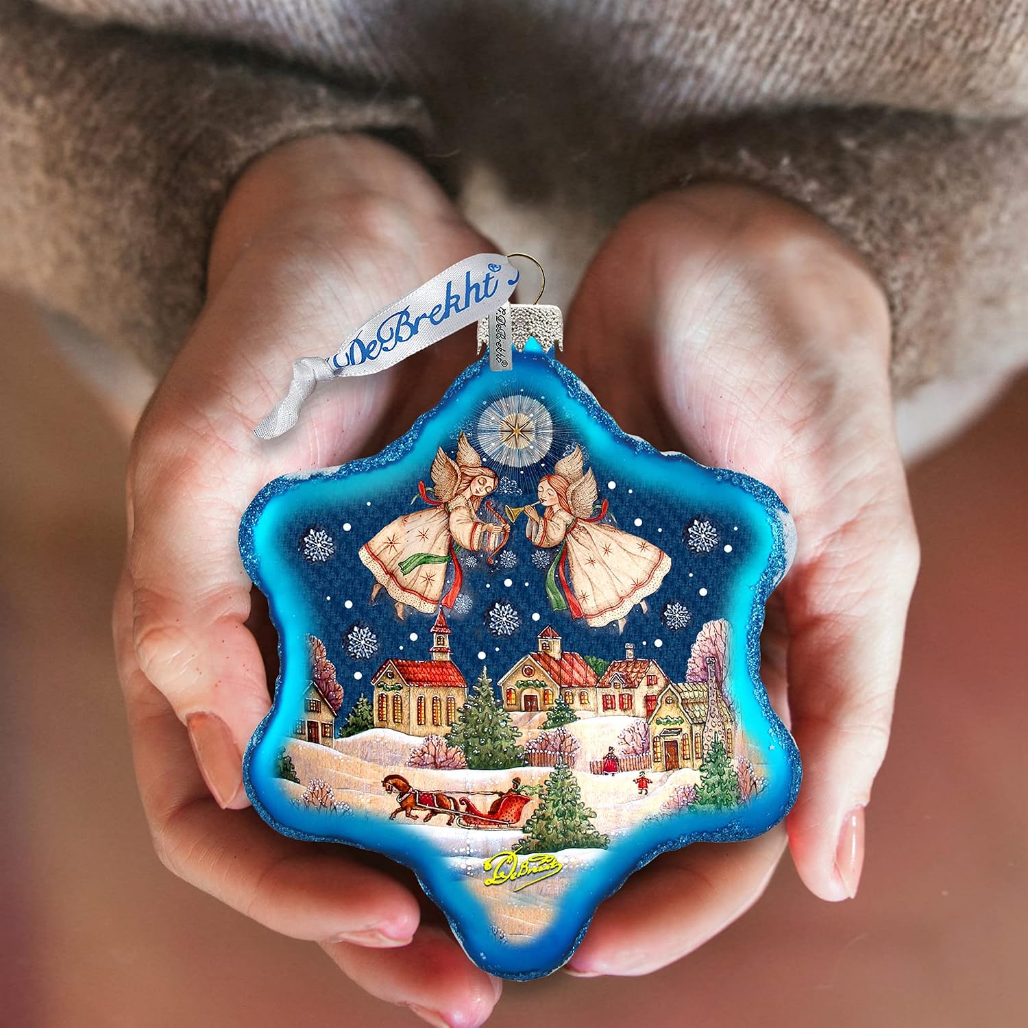Peaceful City Glass Ornament Holiday Splendor by G.DeBrekht 754-086