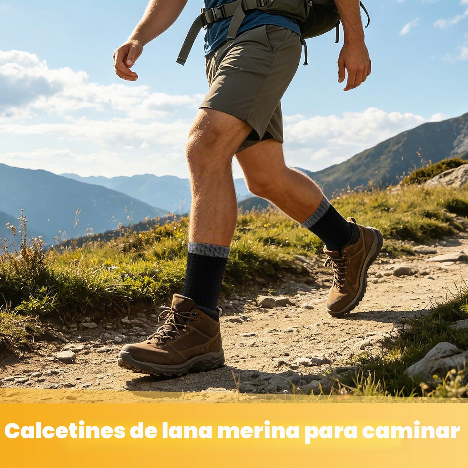 Calcetines Trekking Lana Merino Antiampollas Acolchado Transpirables 3 Pares