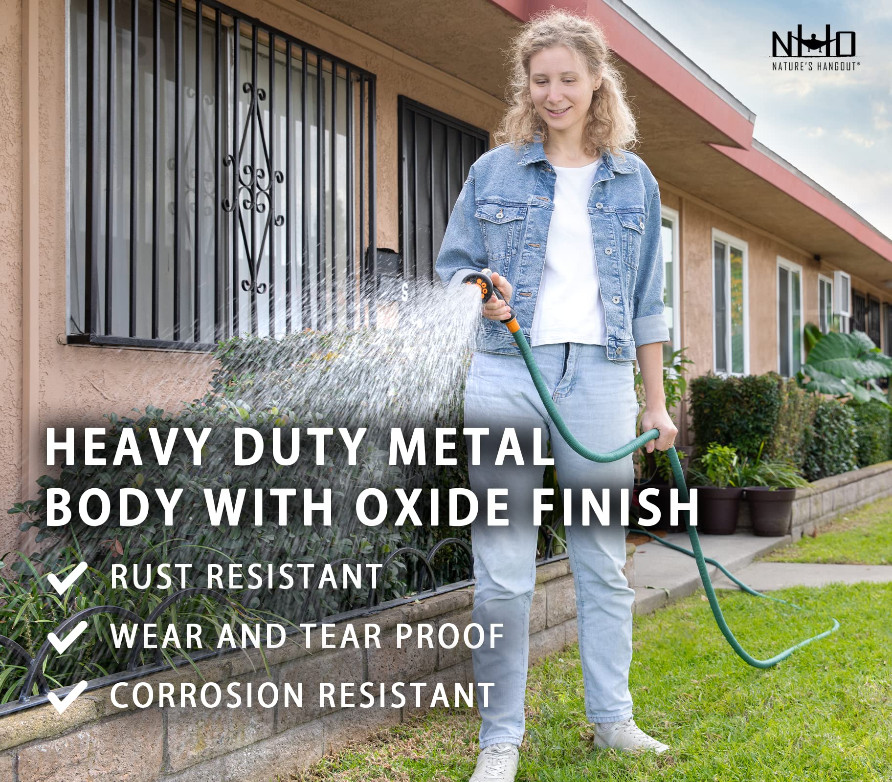 SprayTec Garden Hose Nozzle Sprayer Premium Heavy Duty Metal Spray