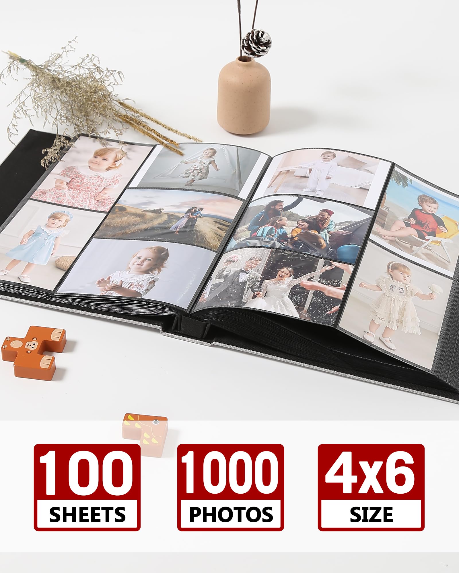 Yuforr Photo Album 6x4 Slip in, 1000 Pockets Photos - Image 3