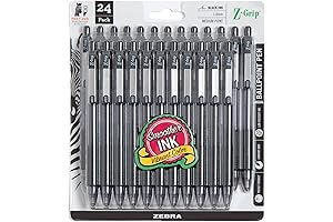 Zebra Pen Z-Grip Retractable Ballpoint Ink Pins, Medium Point