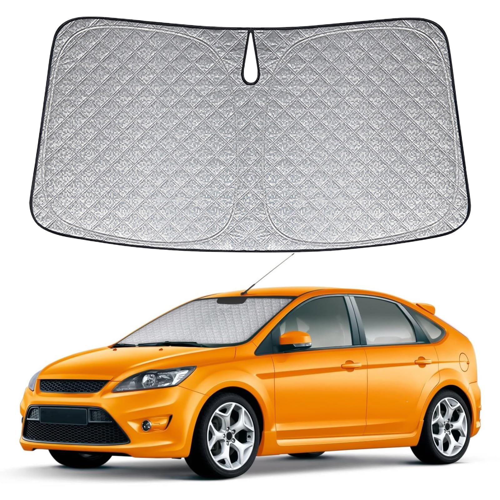 Osłona przeciwsłoneczna na przednią szybę samochodu, zamiennik do Ford Focus MK3 2010-2018, składana ochrona przed słońcem na przednią szybę, blokuje 99% UVR i utrzymuje chłód pojazdu