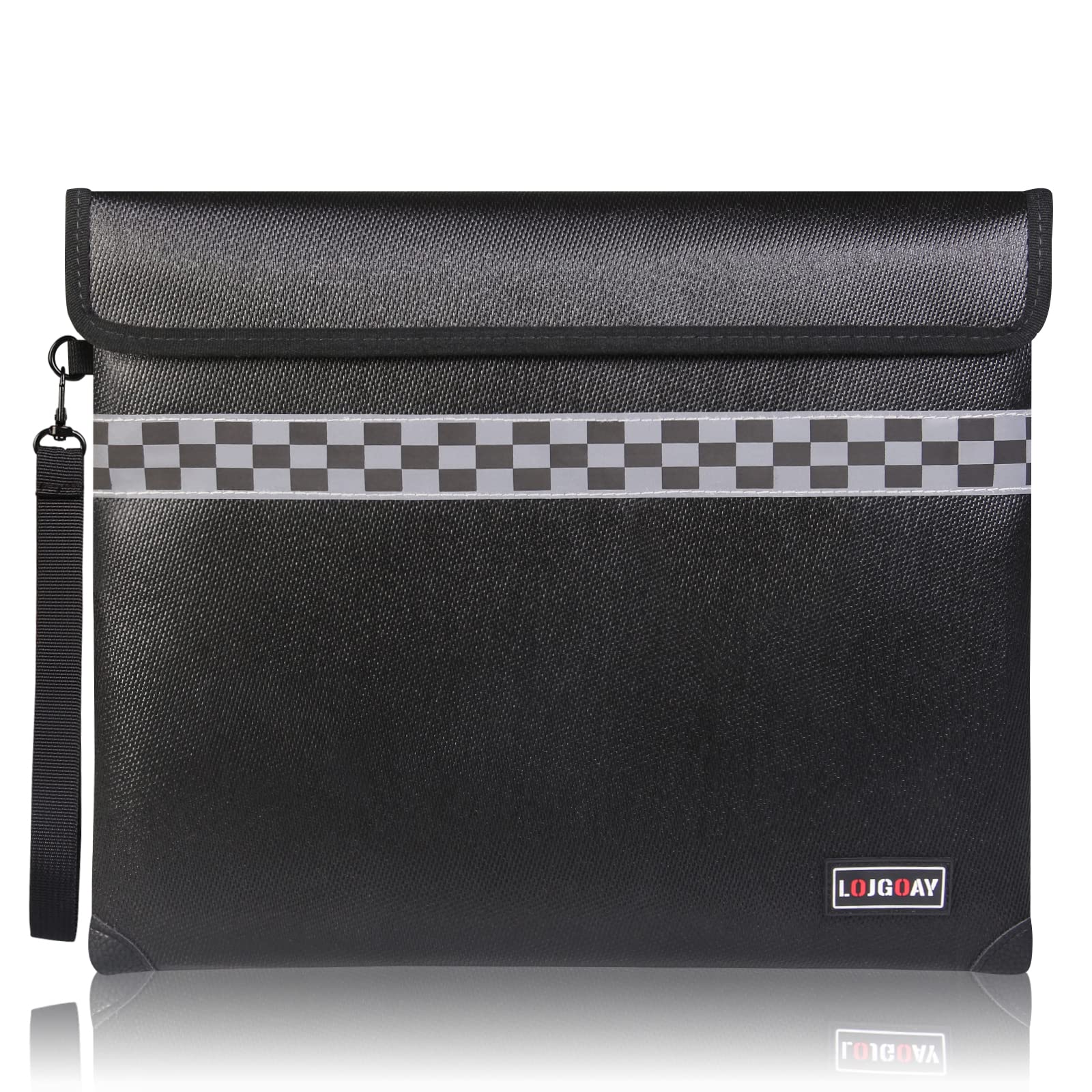 6200°F Fireproof Document Bag with Fireproof Zipper, Fireproof Bag with Reflective Strip, 9 Layers of Heat Insulated Materials, Fireproof Money Bag for Cash, 13"x11" Fireproof Pouch with Hand Strap