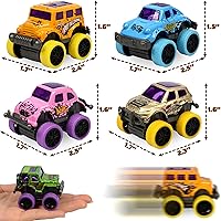 Vista 6 de Monster Truck Christmas Stocking Stuffers for Boys Age 3-6 – Pull Back Monster Trucks for Party Favors, Set of 8