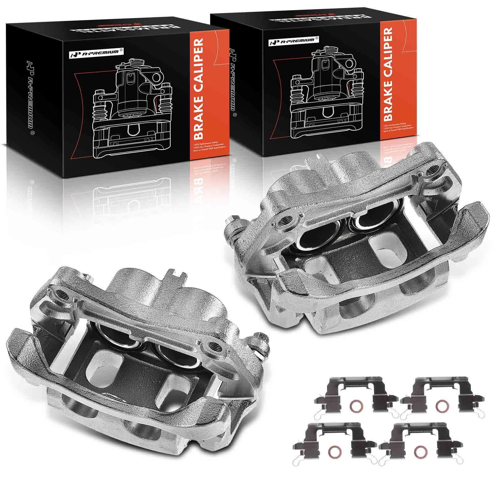 A-Premium Disc Brake Caliper Assembly with Bracket Compatible with Select Infiniti and Nissan Models - JX35 2013, Murano 2015-2018, Pathfinder 2013-2018, QX60 - Front Driver and Passenger Side