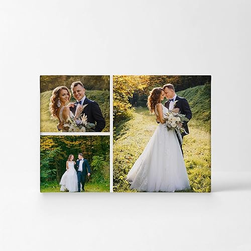 Miniatura 2 de Smile Art Design Cuadro de collage de 3 imágenes, impresión en lienzo personalizada con tus fotos, impresiones fotográficas personalizadas, regalos