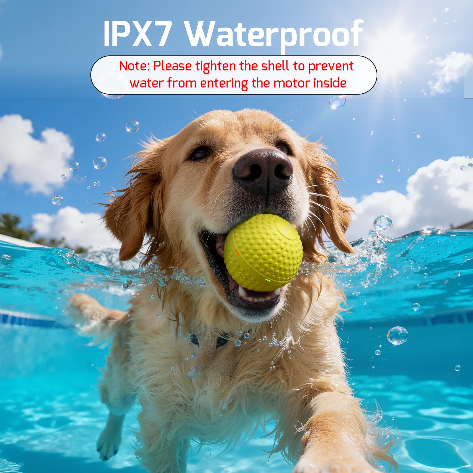 SNOYWEN Pelotas interactivas inteligentes resistentes a las mordidas, material de goma duradero de grado alimenticio, movimiento automático, rebote, juguete giratorio con luz para perros medianos y