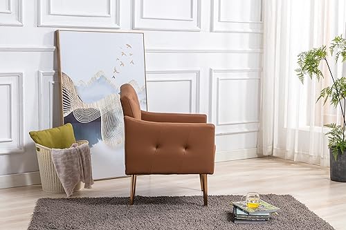 Miniatura 4 de SZLIZCCC Silla decorativa moderna, sillón tapizado de cuero PU, sillón tapizado, silla de salón de club. Adecuado para estudio, silla de sala de