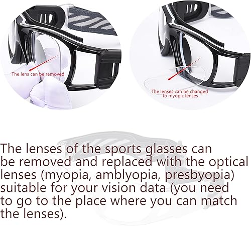 Miniatura 10 de Gafas deportivas para niños, de baloncesto, de fútbol, de entrenamiento seguro, antivaho, 7-12