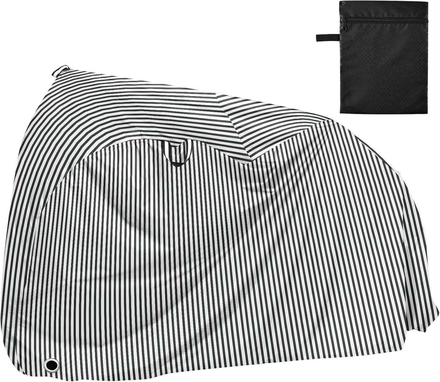 ALAZA Black & White Stripes Bike Cover Waterproof Outdoor Ebike Bicycle Covers Tarp Protection for 1/2 Bikes, Sun UV Dust Wind Proof