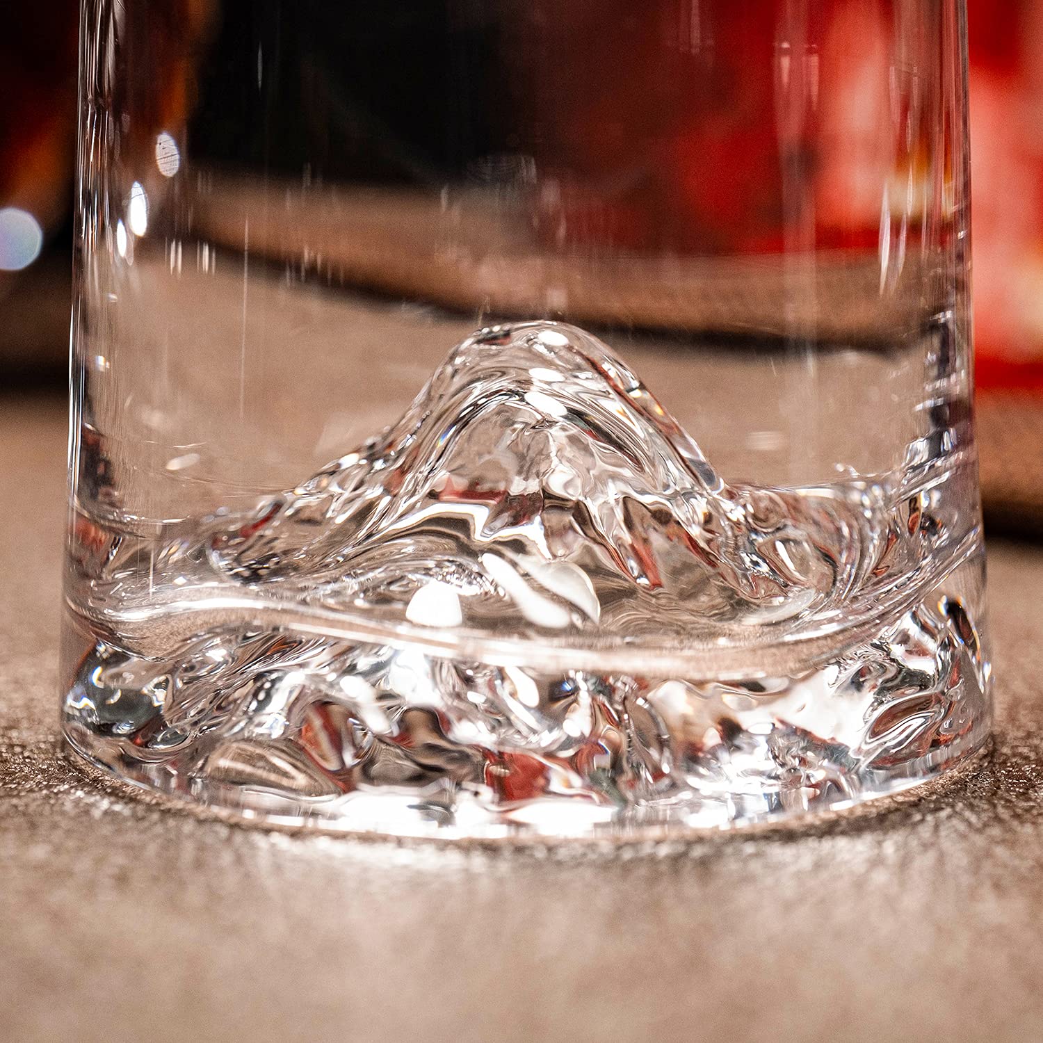 Vasos de whisky, vasos de ron, vasos escoceses de alta calidad, cristalería de estilo para bourbon, vasos grandes con forma de montaña de fondo grueso, vidrio soplado a mano, cristalería de bar de