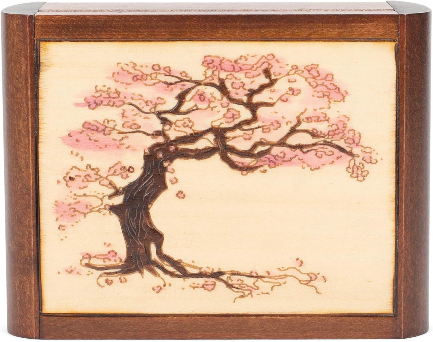 M. Cornell Tree Trick Puzzle Natural Brown 6 x 4 Solid Wood Decorative Hinged Box