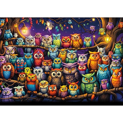 Owl Family Puzzles for Adults 1000 Pieces, Jigsaw Puzzles for Adults 1000 Piece, Challenging Game Toys, Impossible Puzzle, Family Decoration Puzzle