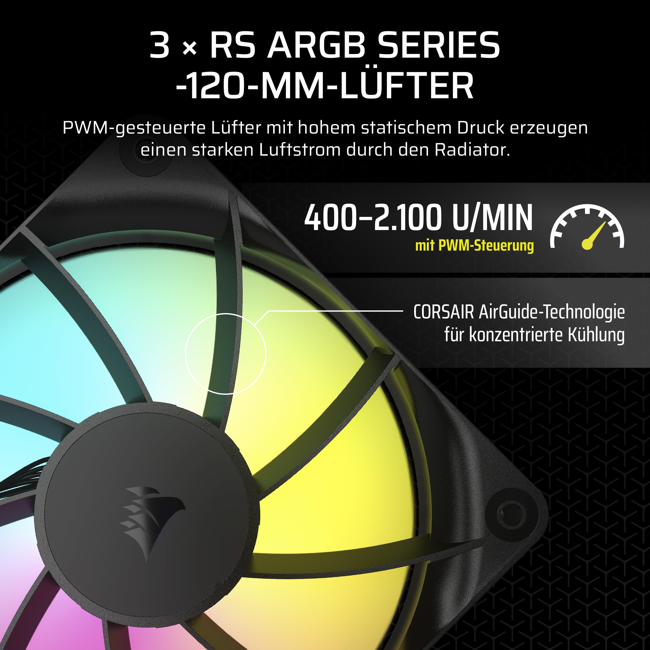 CORSAIR NAUTILUS 360 RS ARGB CPU-Flüssigkeitskühler – 360mm AIO – Schwarz | Geräuscharm, Direkter Mainboard-Anschluss, Intel LGA 1851/1700, AMD AM5/AM4, 3x RS120 ARGB-Ventilatoren Inbegriffen