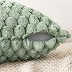 MIULEE Set of 2 Faux Fur Decorative Throw Pillow Covers Soft Plush Cushion Cases for Sofa Couch Bed Living Room 18x18 Inch Sage Green