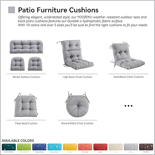 Miniatura 6 de Cojines redondos para sillas de estilo bistro para exteriores, cojines de asiento redondos de 15 pulgadas con lazos para sillas de patio al aire