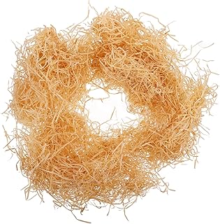 TOPPERFUN Crinkle Cut Wood Wool Filler Decorative Shredded Wood for Boxes Packaging and Basket Filling Lightweight 100% Natural