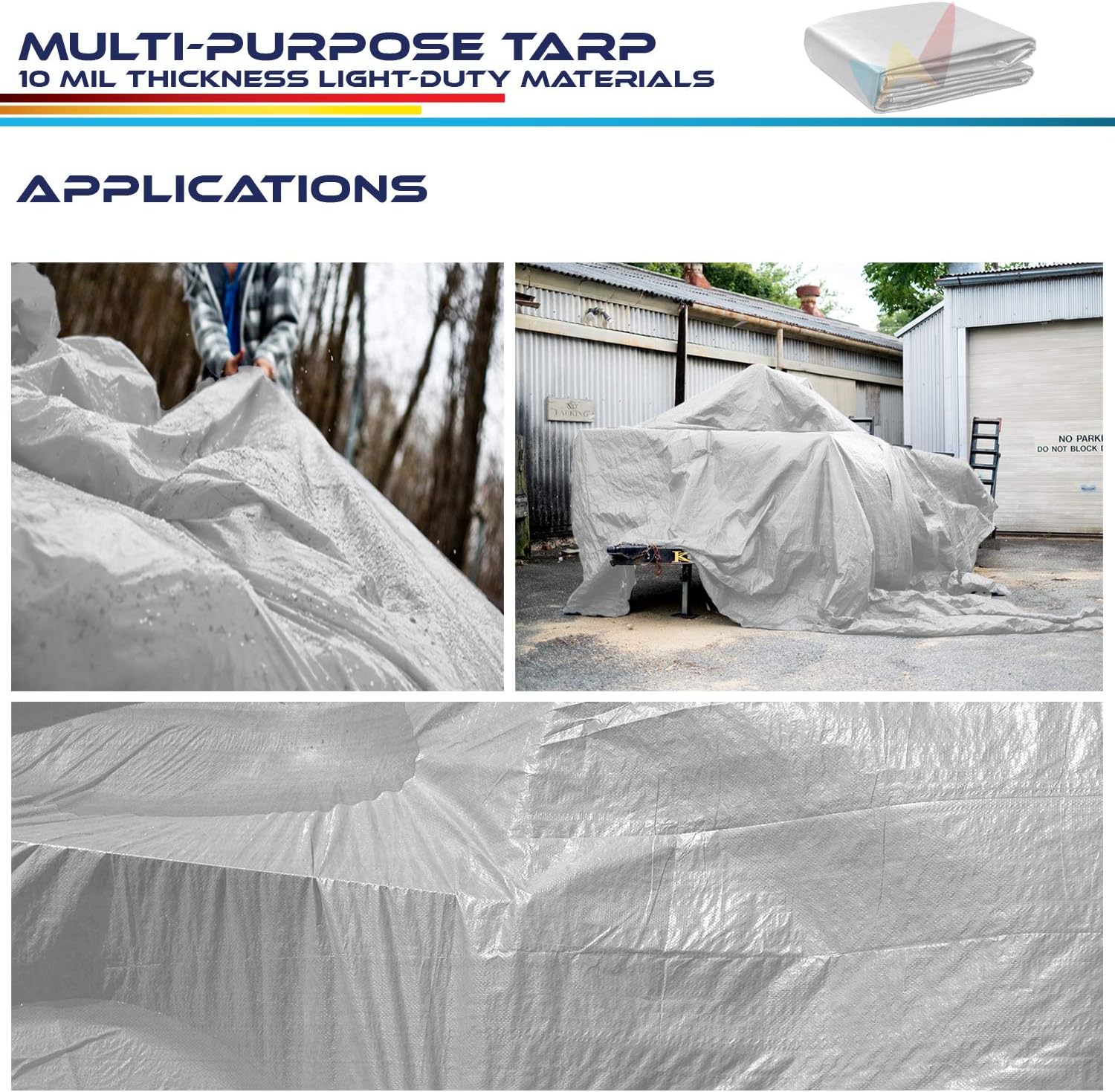 Bеѕt Cуbеr Mоndау 🔥 Windscreen4less 6' x 8' Heavy Duty 10 Mil Waterproof White Poly Tarp