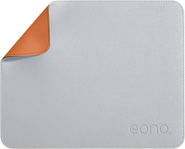 Amazon Brand - Eono Mouse Mat, Dual PU Mouse Pad, Faux Leather Mousepads, Waterproof Ultra Smooth Mouse Mats for Wireless Mouse Laptop, Computer, PC Office, Home, Gaming, Work Study