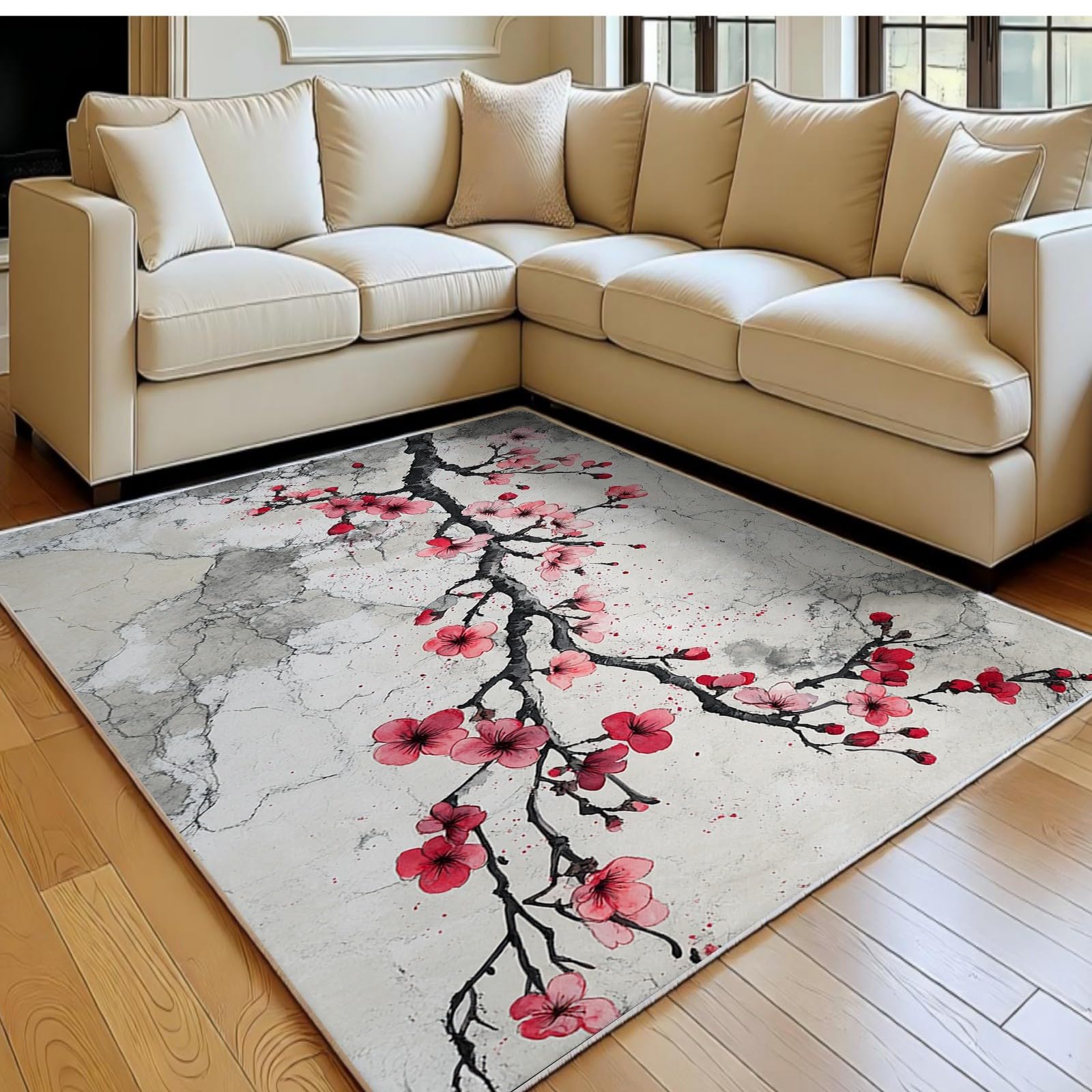 Tapis de salon rouge 140x200 cm poil ras antidérapant pour chambre à coucher et grand bureau