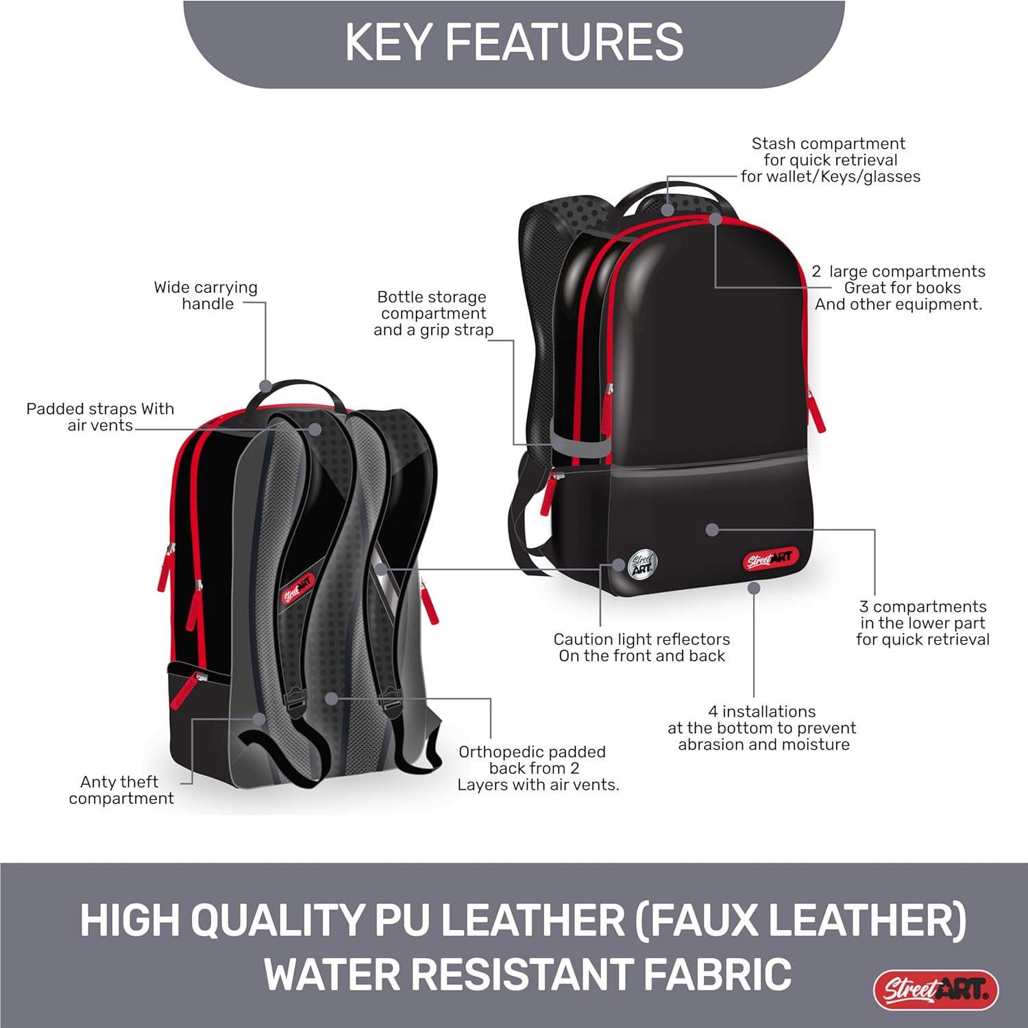 streetart Graffiti Backpack Designer Travel Daypack 15.6" Laptop Lightweight Multi Compartment Storage Adult backpack (HighTech) - Image 4