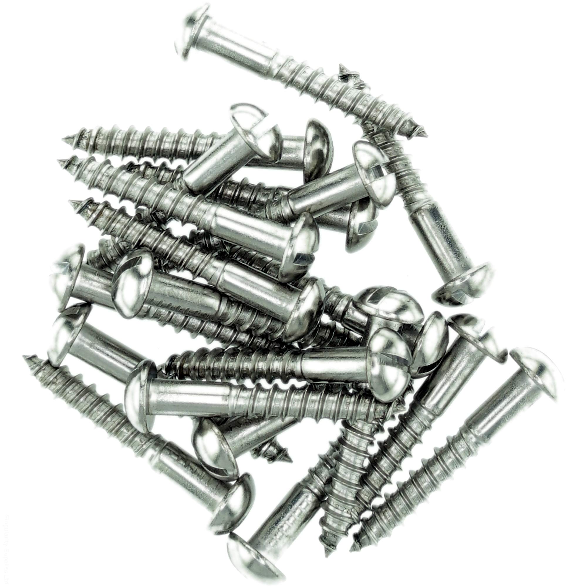 Singularity Supplies No.10 X 1.98 (5.0Mm X 50Mm) Slot Pan Wood Screw - Stainless Steel (A2) (Pack Of 20)