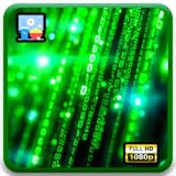 サイバー・マトリックス・ストリーム - グリーンコード・カスケード＆デジタルSF、天気＆時計付き（Fire TV用）