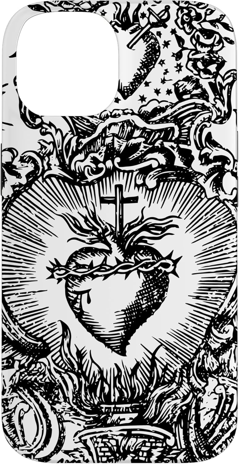 Devotion to the Sacred Heart of Jesus Vintage Catholic Art Case for iPhone 15