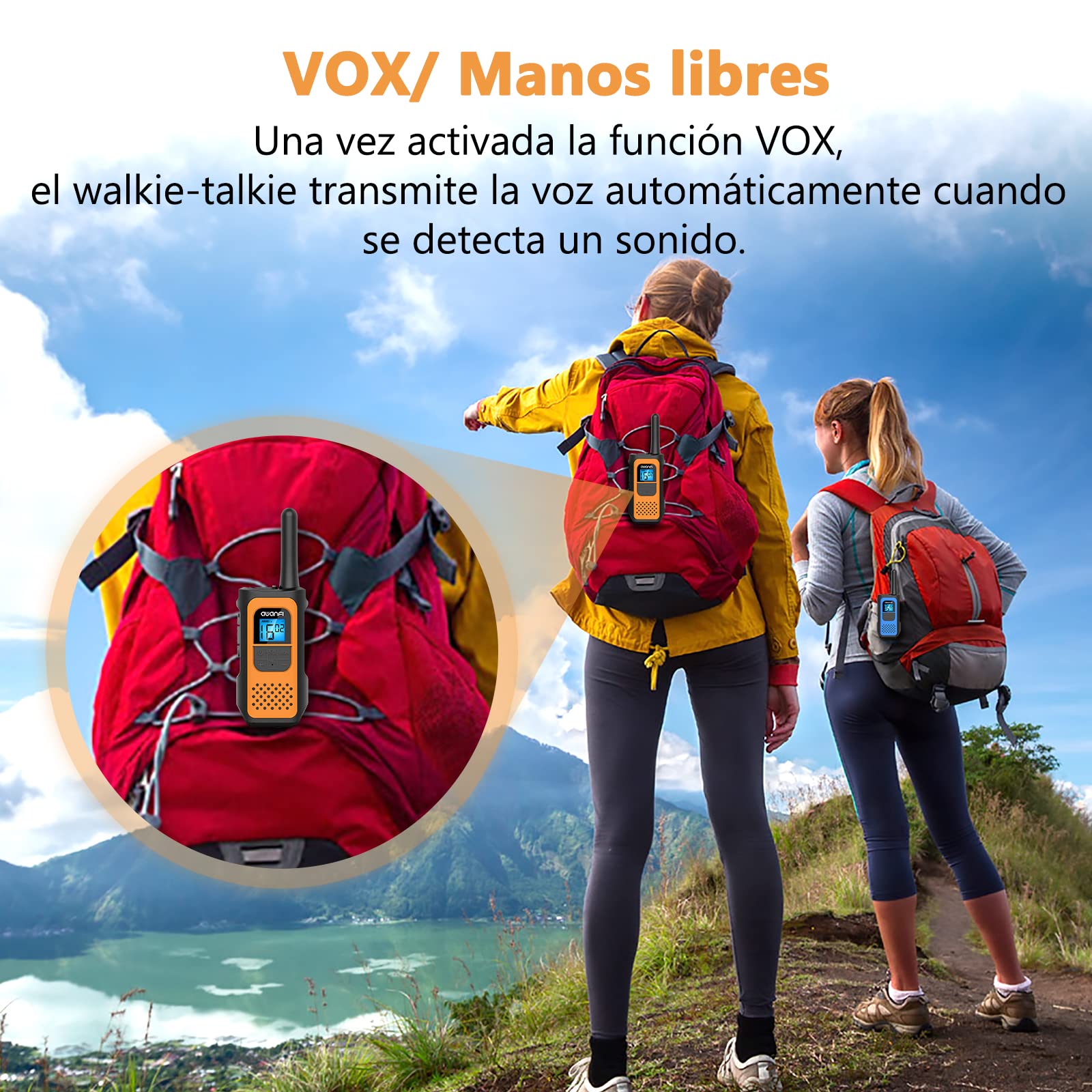Walkie Talkie 1200mAh 16-Kanałowy Zestaw Radiowy z Akumulatorem i Kablem Ładującym Typu-C