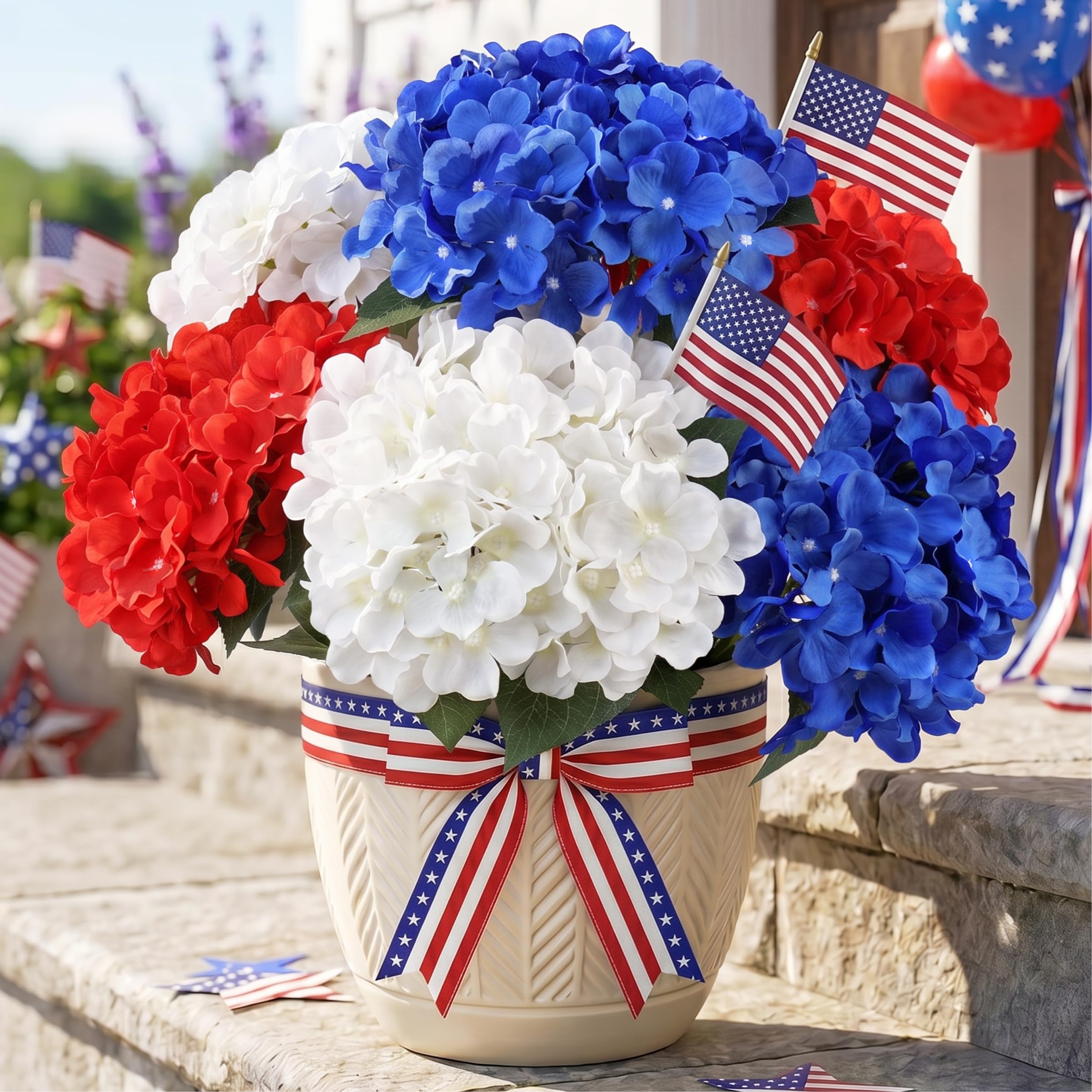 Auihiay 6 Bundles Hydrangea Artificial Flowers