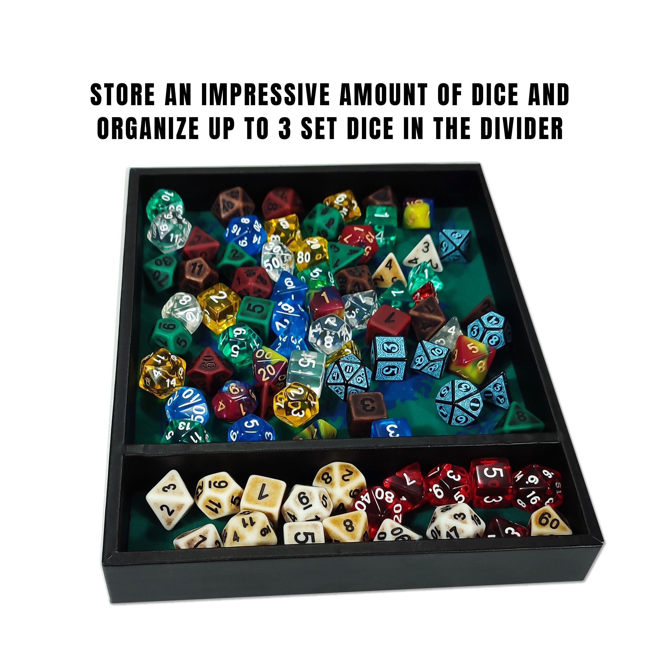 Plateau À DÉS RECTANGULAIRE 'Critical Roll', fabriqué en Cuir et Velours, Zone de Rangement, Design Exclusif et Compatible avec n'importe Quel Jeu de société et de rôle (Turquoise)