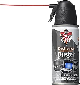 Falcon Dust, Off Compressed Gas (152a) Disposable Cleaning Duster, 1, Count, 3.5 oz Can (DPSJB),Black