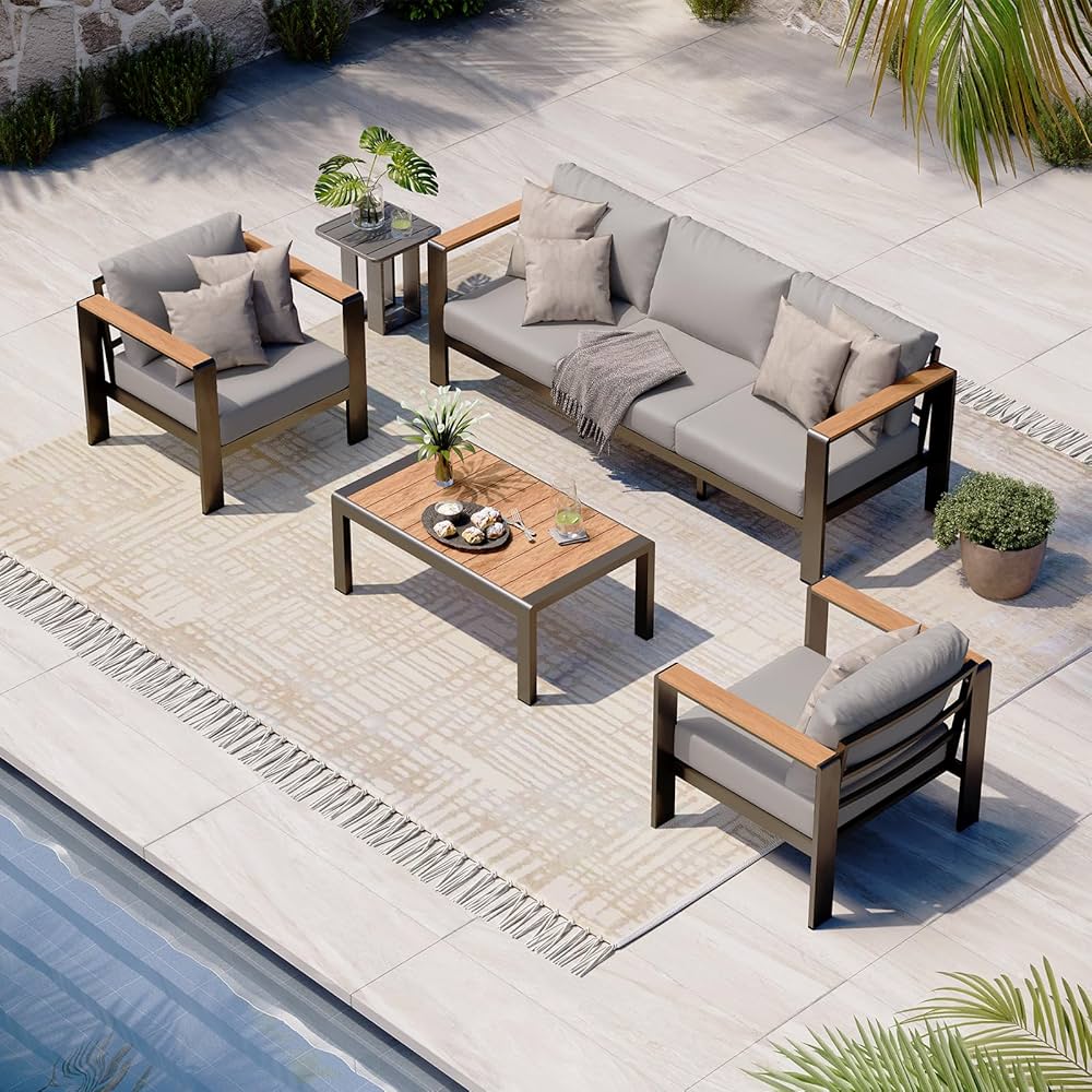 Amazon.com: Oasbira Aluminum Outdoor Patio Furniture Set