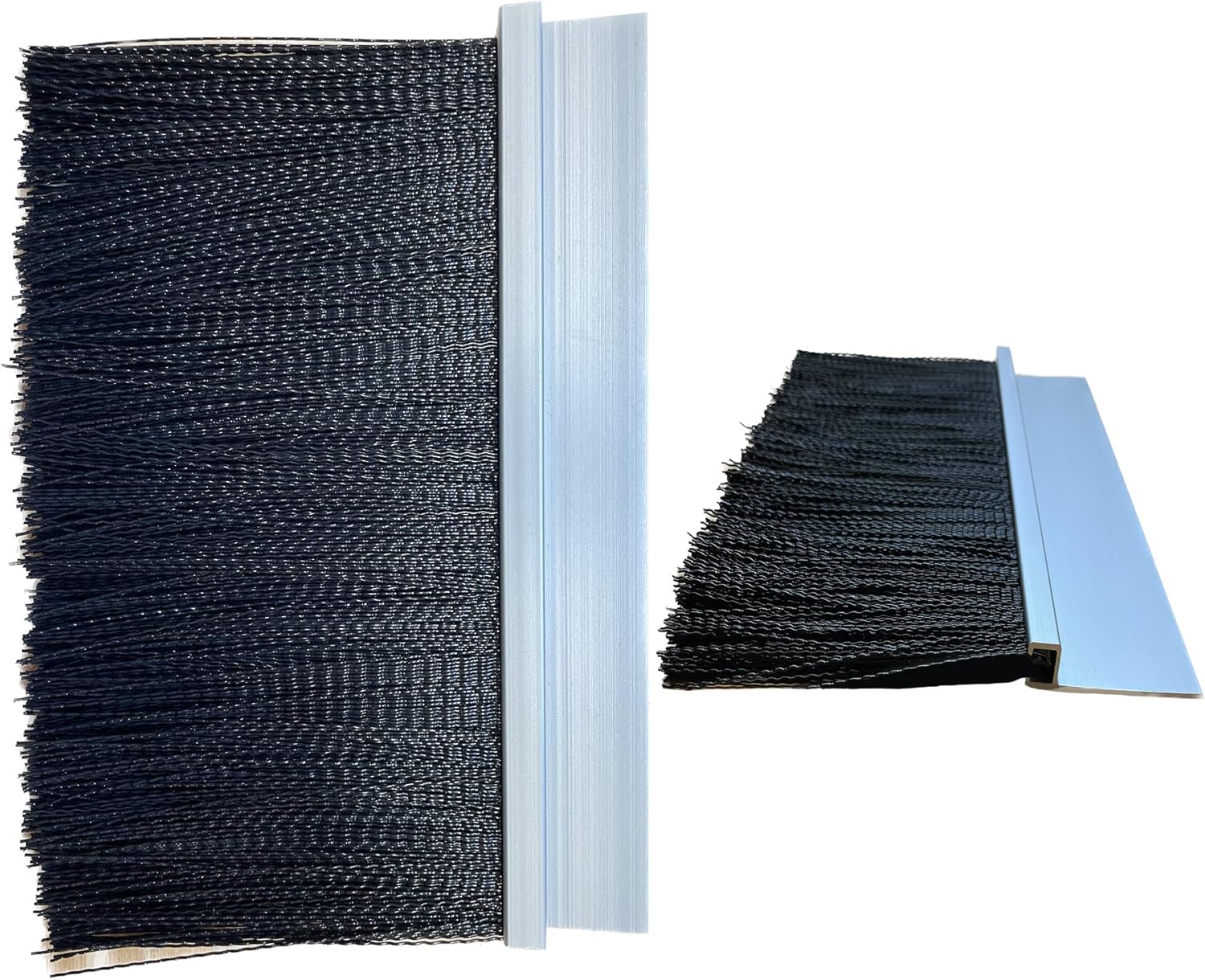 JaCor 4 in. Nylon Brush Seal Weatherproofing, 4.0 in. Brush Seal x 1.0 in. Straight Holder x 4 ft Long