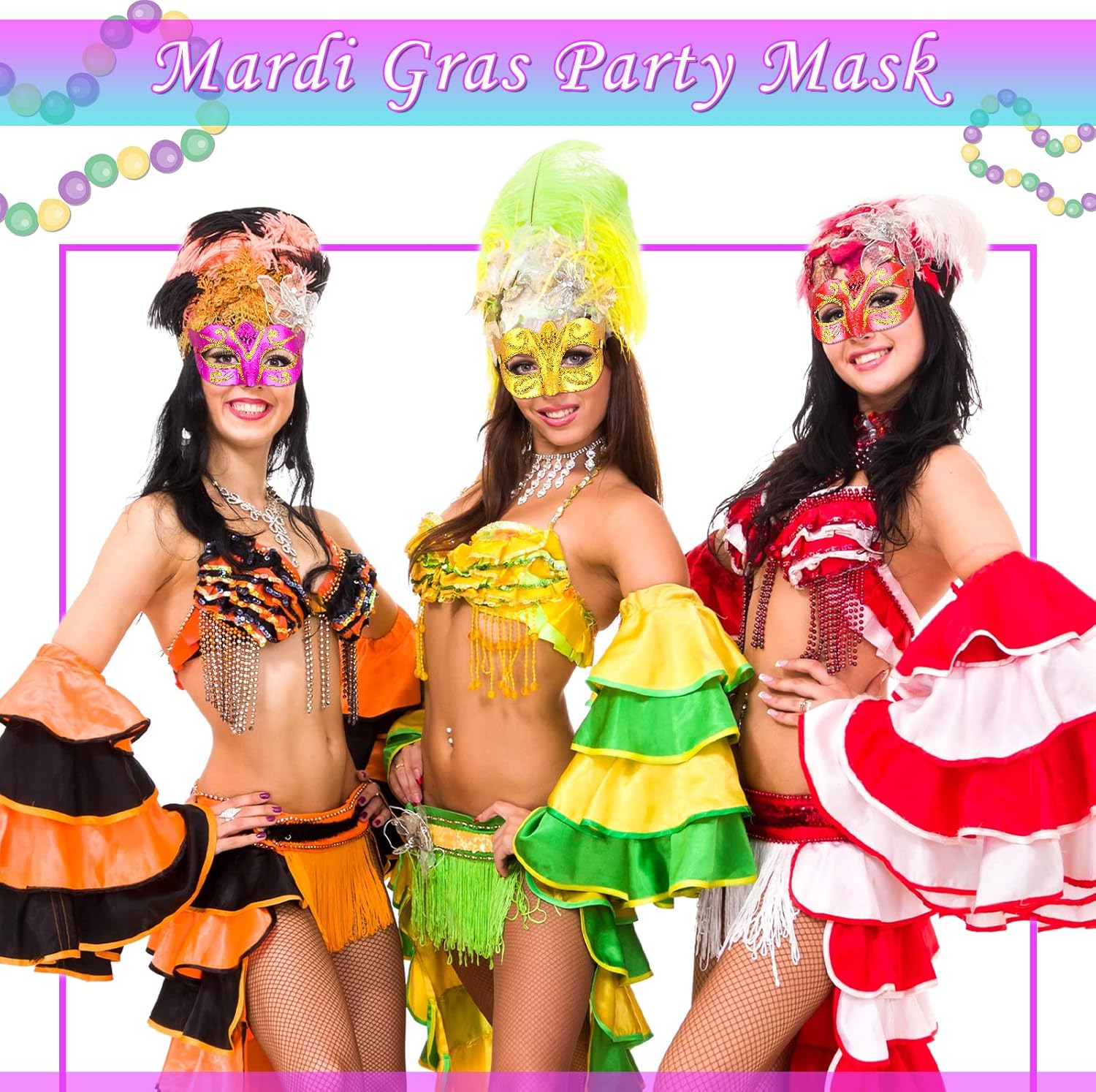 24 Pieces Mardi Gras Mask Carnival Masquerade Mask Shining Plated Mask Masquerade Party Decorations for Women Men Halloween Party Birthday Wedding Prom Supplies : Toys & Games