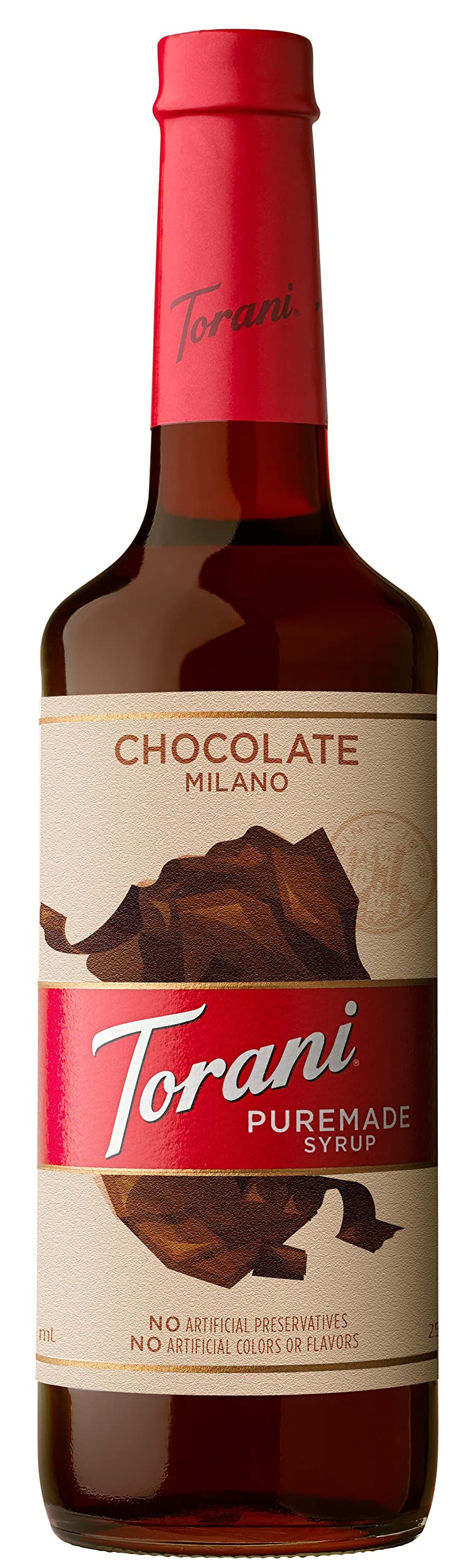 Torani Puremade Syrup, Chocolate Milano Flavor, Glass Bottle, Natural Flavors, 25.4 Fl. Oz, 750 mL