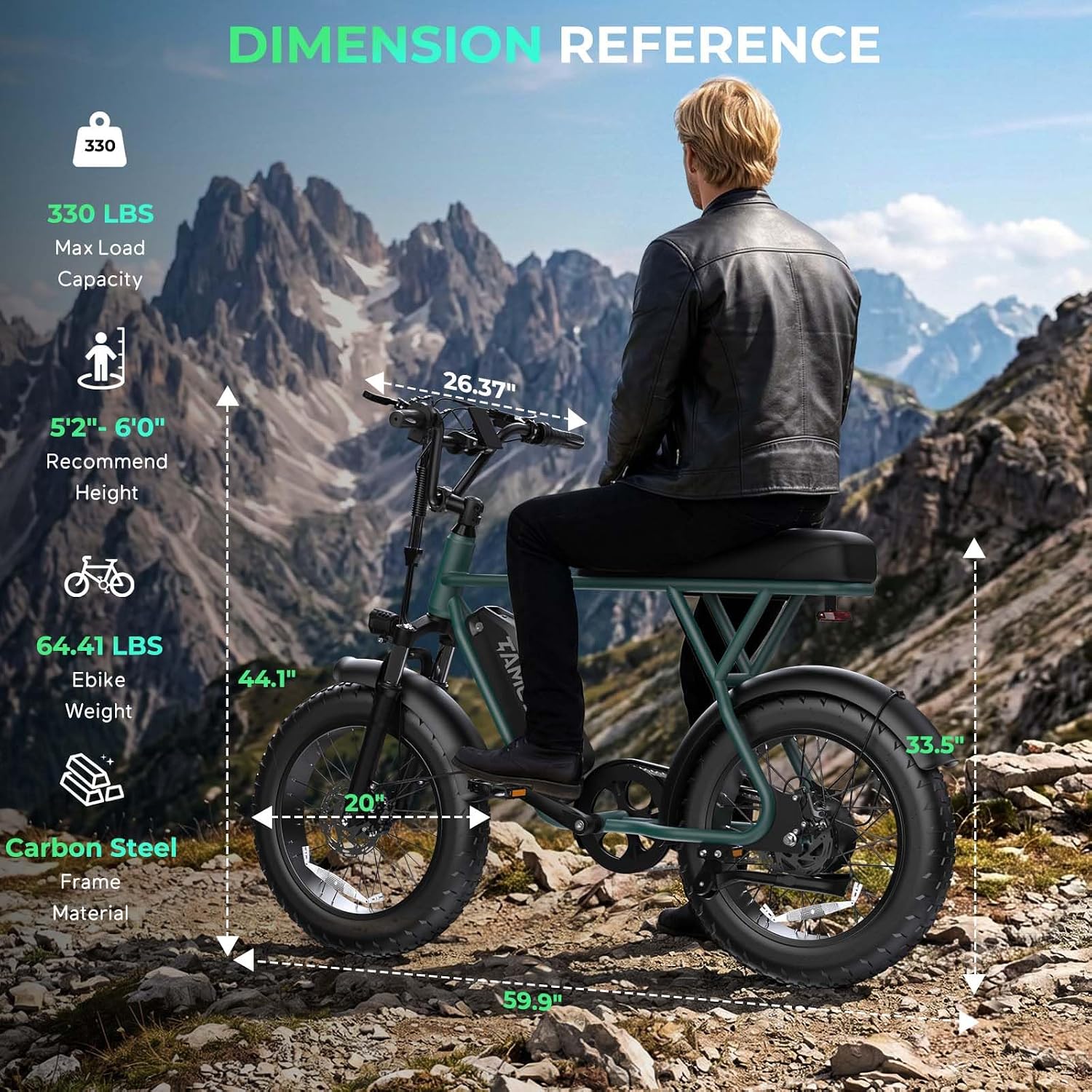 T63 Moped Electric Bike,Peak 750W Motor,20Mph,468Wh Battery Ebike thumbnail