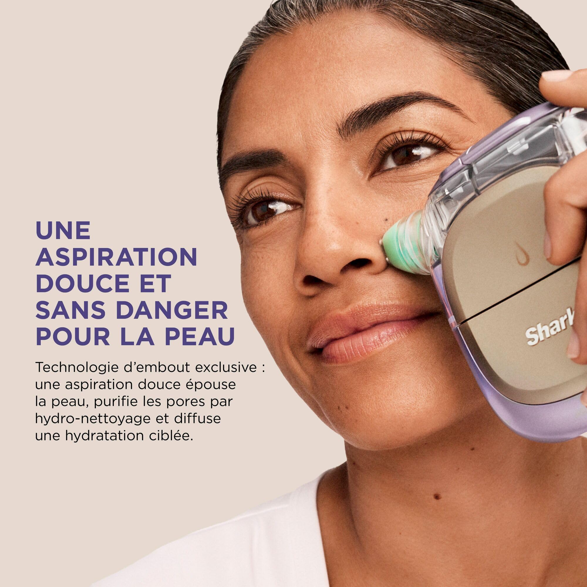 Shark FacialPro Glow, Appareil de soin du visage hydrofacial FH320EUBK | Nettoie, hydrate et decongestion, éclat visible en 10 min, Développé par des dermatologues