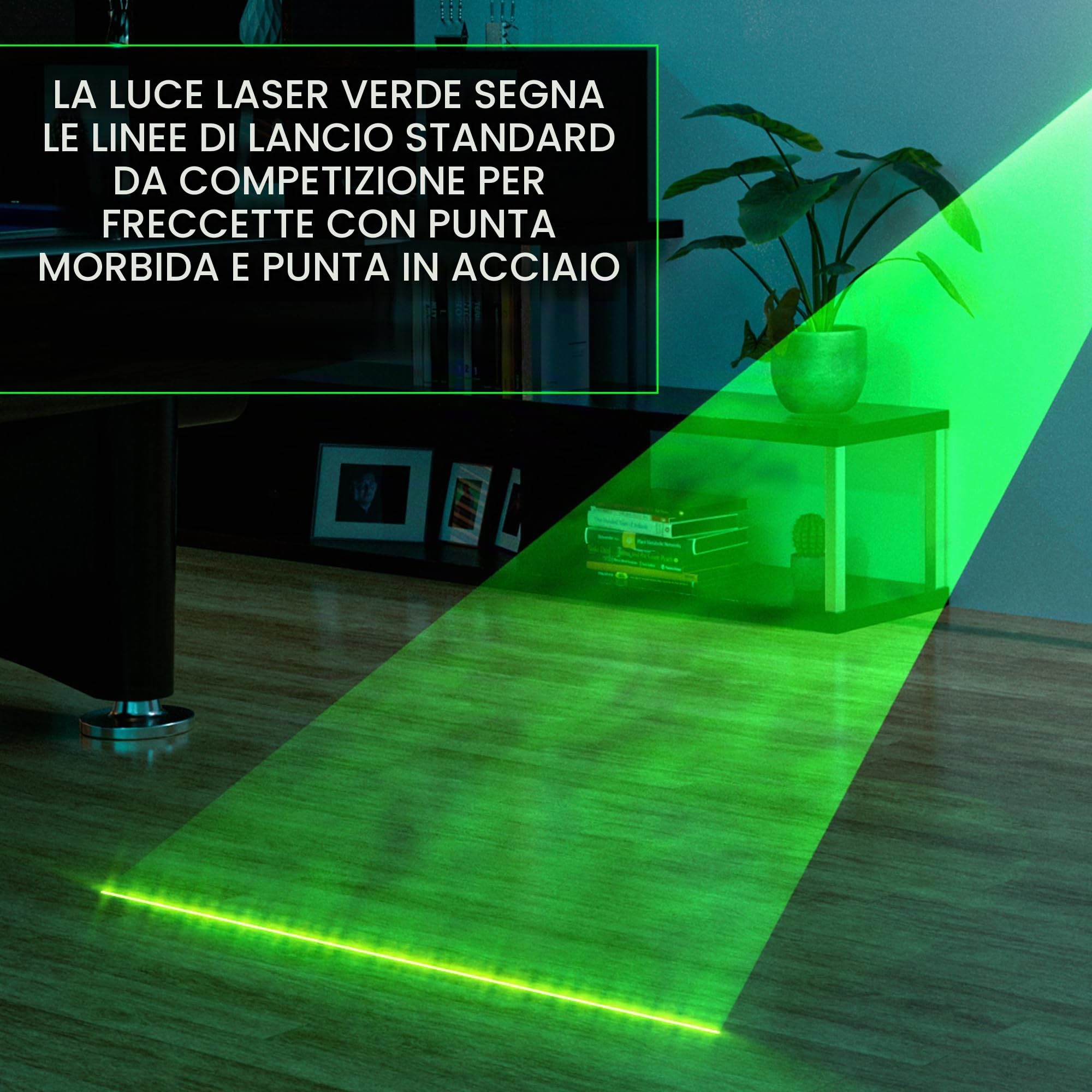 TARGET Darts Freccette Laser Oche | Linea laser per freccette, marcatore di punta per freccette con punta d'acciaio e punte morbide | Montabile a parete e compatibile con il sistema MOD