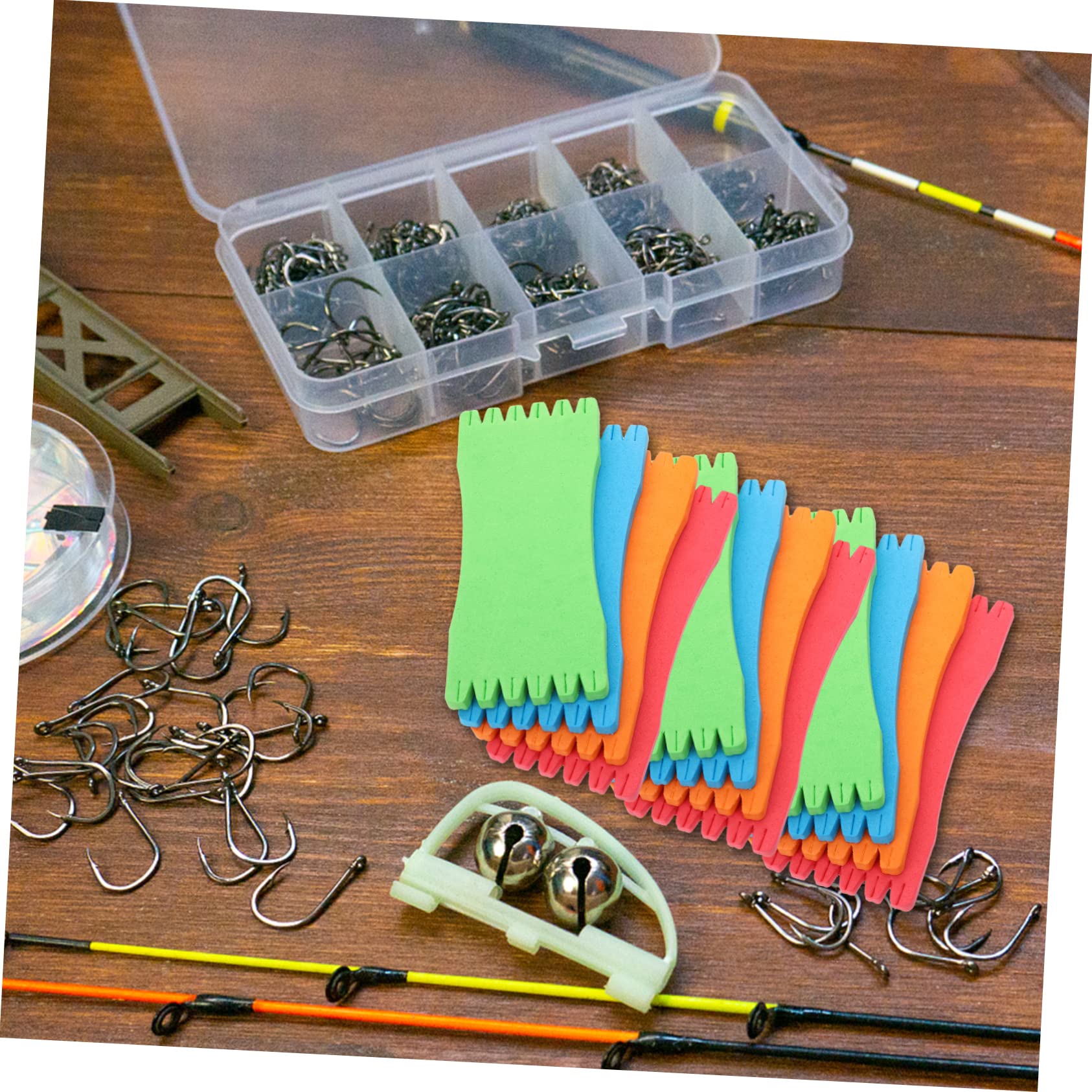 Hemoton 50pcs Fishing Line Foam Spool Holder Line Winder Storage Holder for Fishing Spools