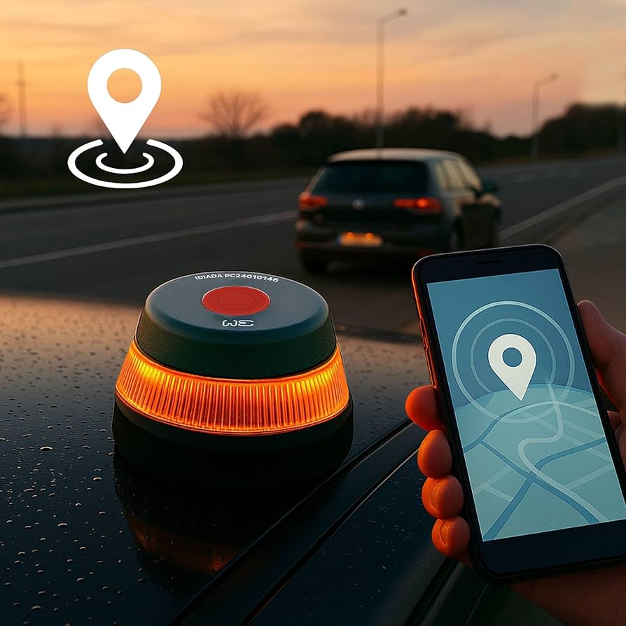 Luce Emergenza Auto V16 DGT | Omologata Con GPS | Sostituto Triangolo | Base Magnetica - Foto 8