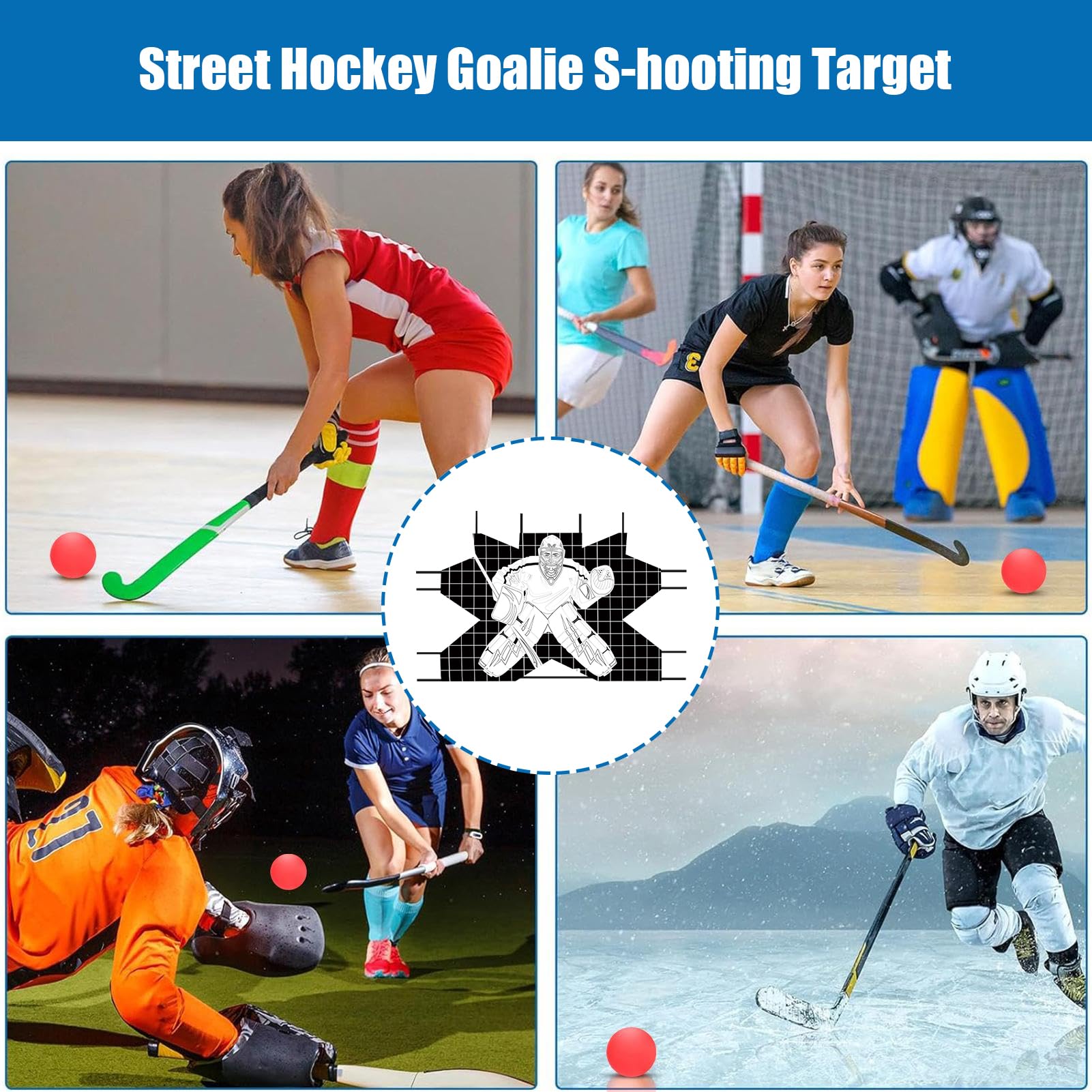 Hockey Torwart - Obiettivo da hockey su strada, per portiere, 112 x 137 cm, 122 x 183 cm