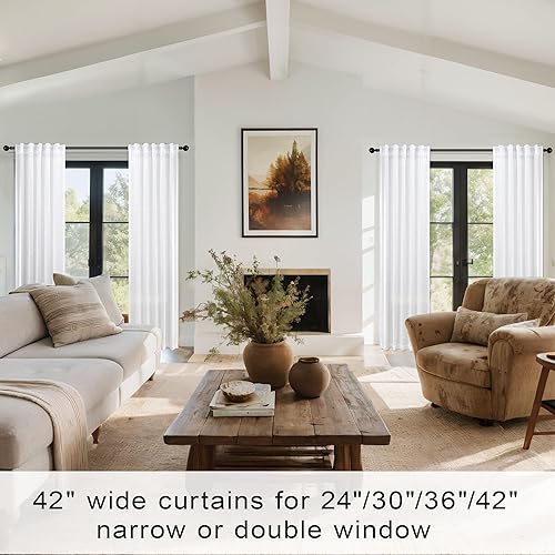 Miniatura 136 de KOUFALL Cortinas transparentes de lino de 90 pulgadas, cortinas para Sala Modernas 2025 De Lino Elegantes, cortinas personalizadas con pestaña