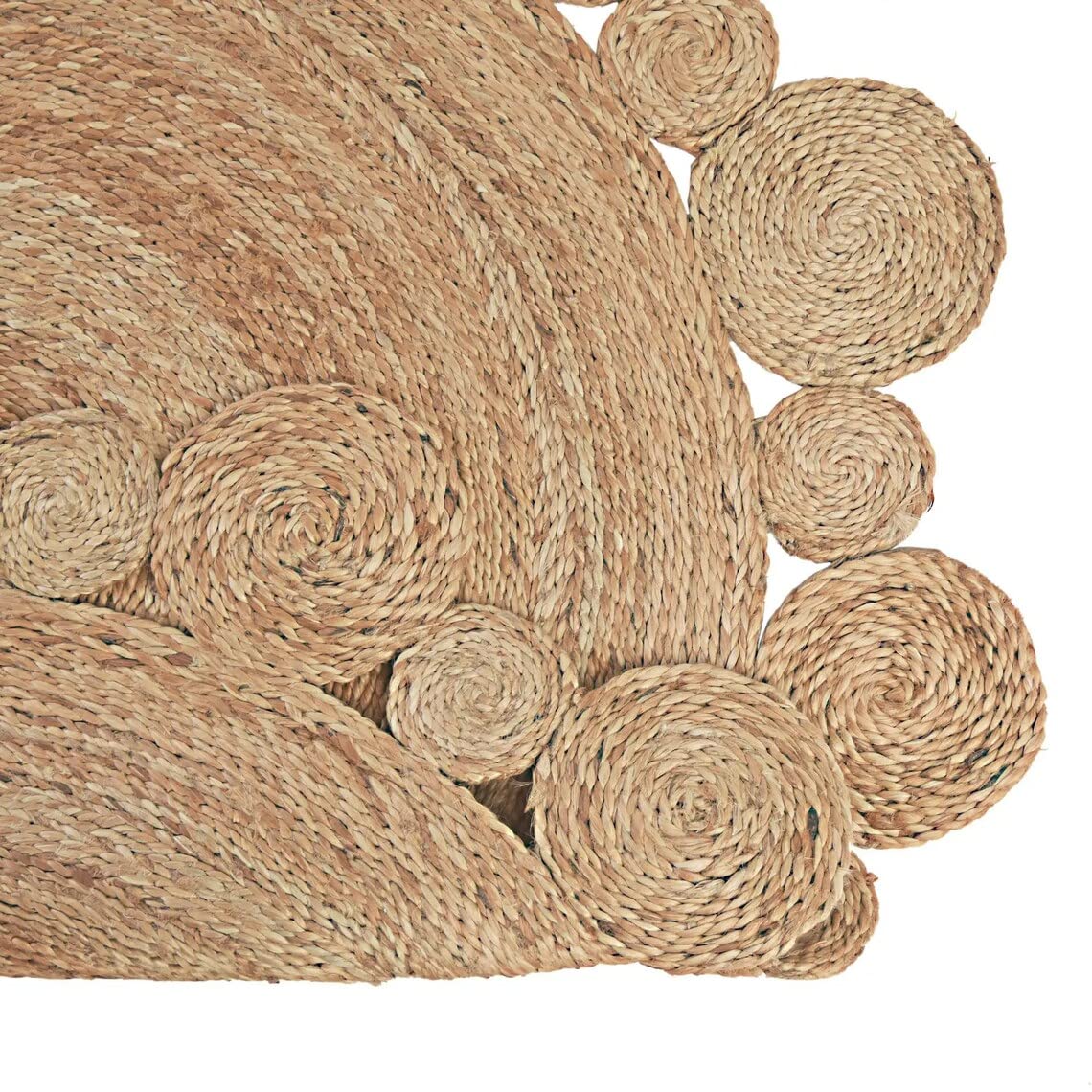 Tappeto in iuta 100% naturale, intrecciato a mano, design cerchio, ovale, per soggiorno, 60 x 120 cm