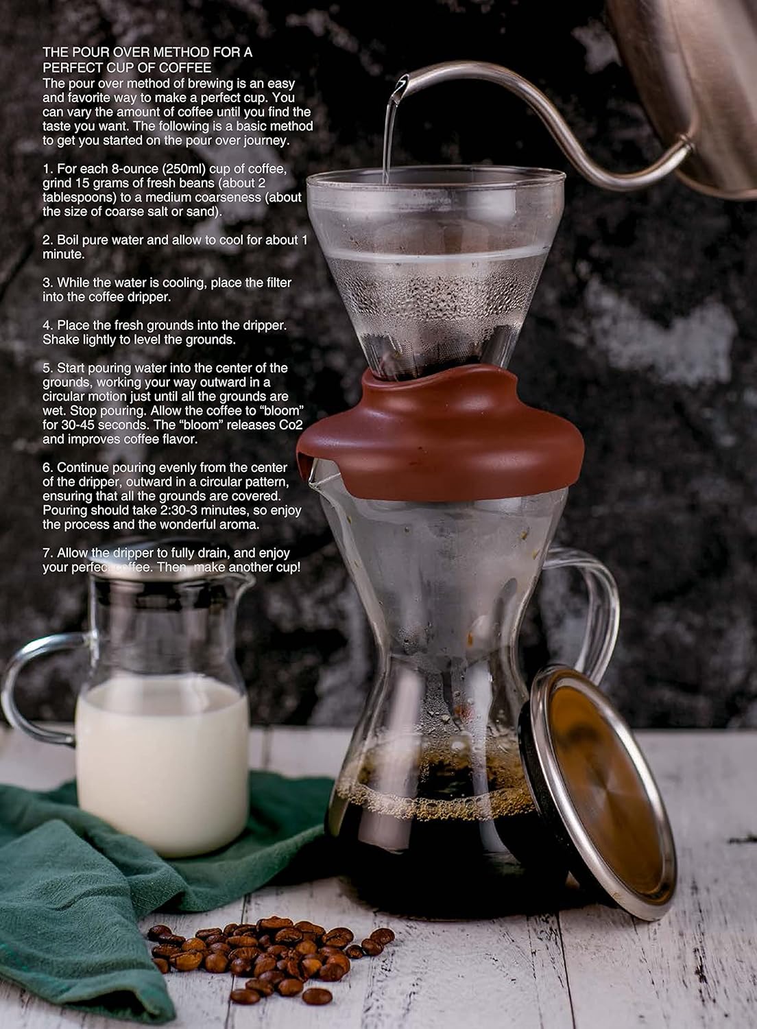 Deluxe Cold Brew Coffee Maker with Removable Stainless Steel Filter (Hot/Cold Coffee Brew 14oz)