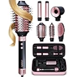 6 in 1 Professional Hot Air Styler • Powerful Hair Dryer & Straightener Set • Styling Without Heat Damage • Fast Drying Curling Volumizing Straightening • Includes Protective Travel Case